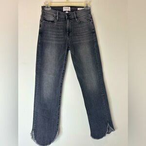 FRAME - Le High Straight Cropped Rounded Raw Hem Size 25